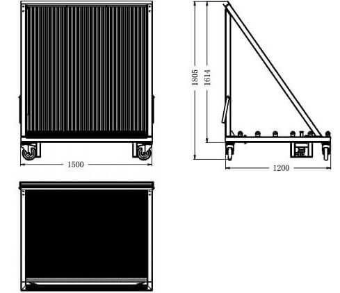 The Design drawing of Glass Harp Rack The Design drawing of Glass Harp Rack