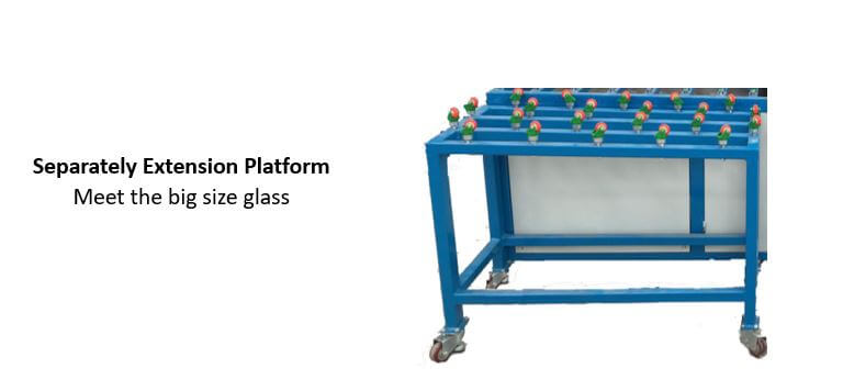Adjustable Extension Platforms of Double Head Straight Glass Edging Machine Adjustable Extension Platforms of Double Head Straight Glass Edging Machine