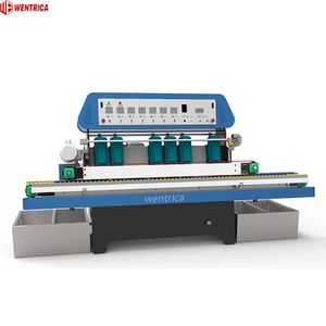 High Precision Horizontal Glass Beveling Machine with Adjustable Angles and Multiple Spindles for Flat Glass Edge Processing