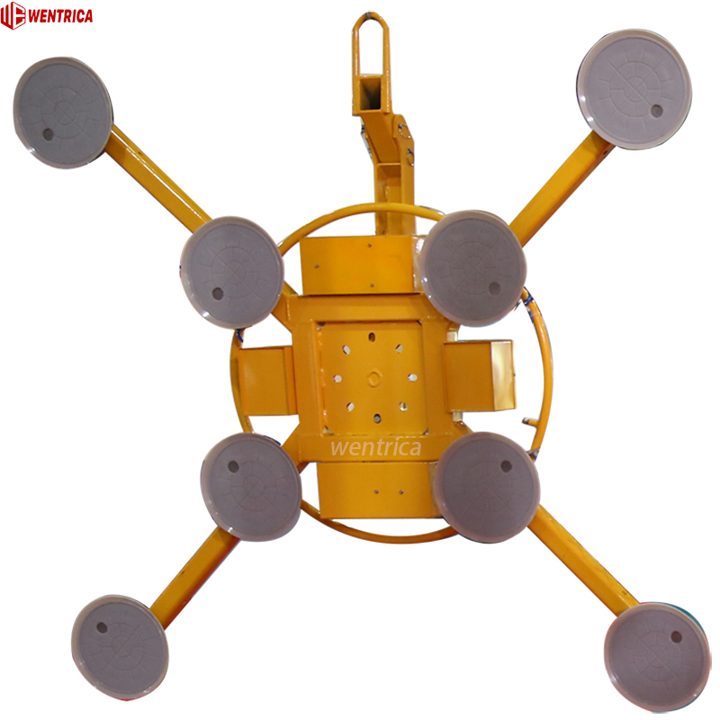X Type Electric Vacuum Glass Lifter with 360° Rotation & Remote Control in The Field of Curtain Wall Construction.