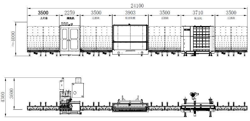 Automatic Vertical Cnc Insulating Glass Production Line with Gas Filling Structural Diagram
