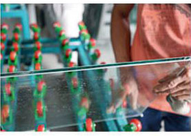 The Glass Effect Produced By The Dual Head Horizontal Glass Edging Grinding Machine