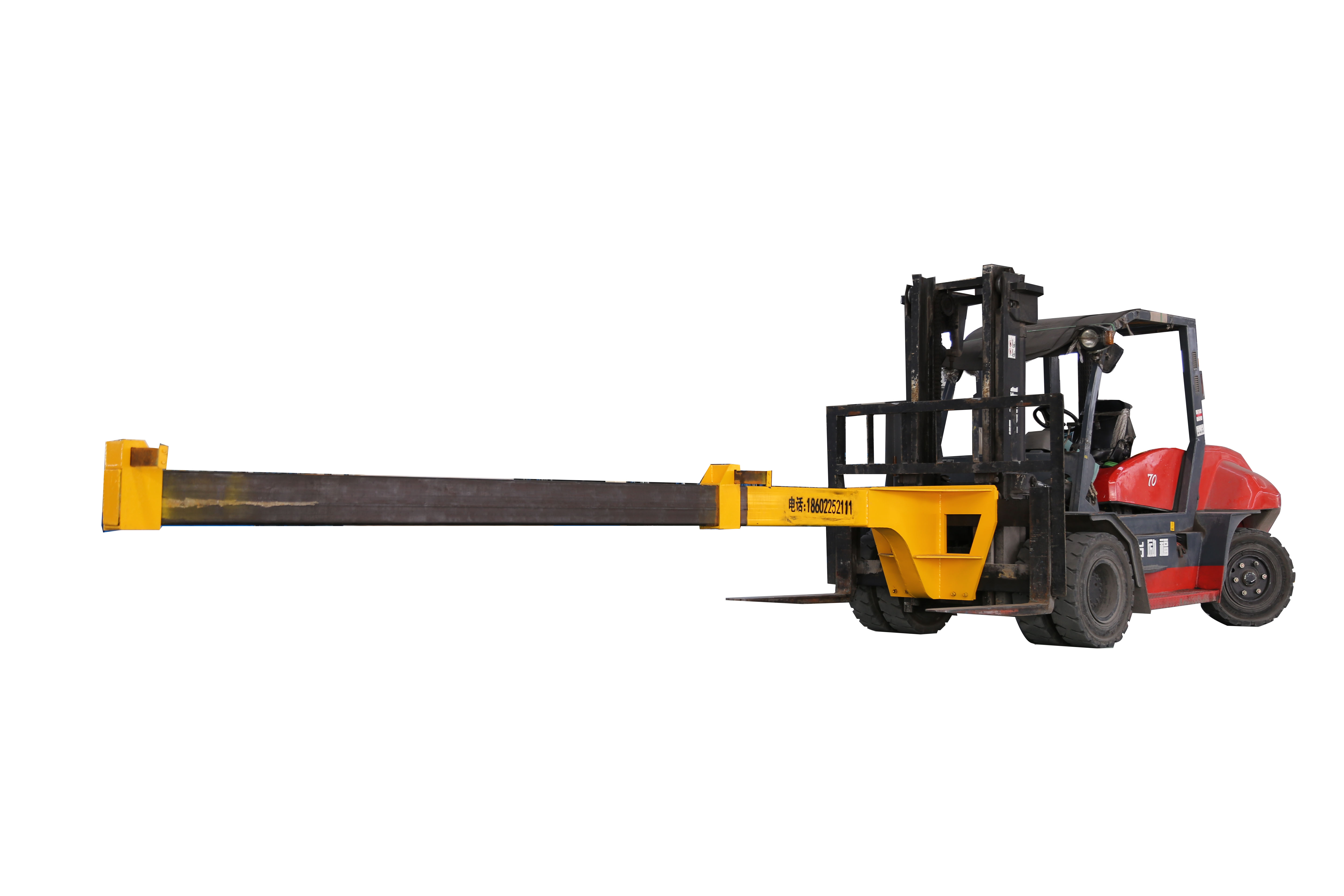 Heavy Duty Double Forklift Boom Attachment for Safe And Efficient Handling of Oversized Glass Panels 