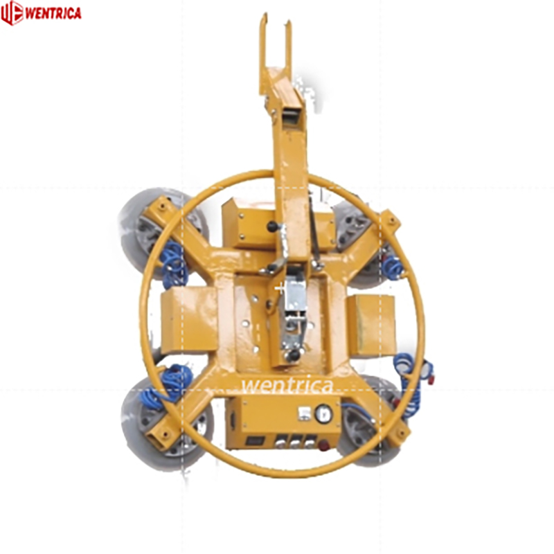X Type Electric Vacuum Glass Lifter with 360° Rotation & Remote Control in The Field of Curtain Wall Construction.