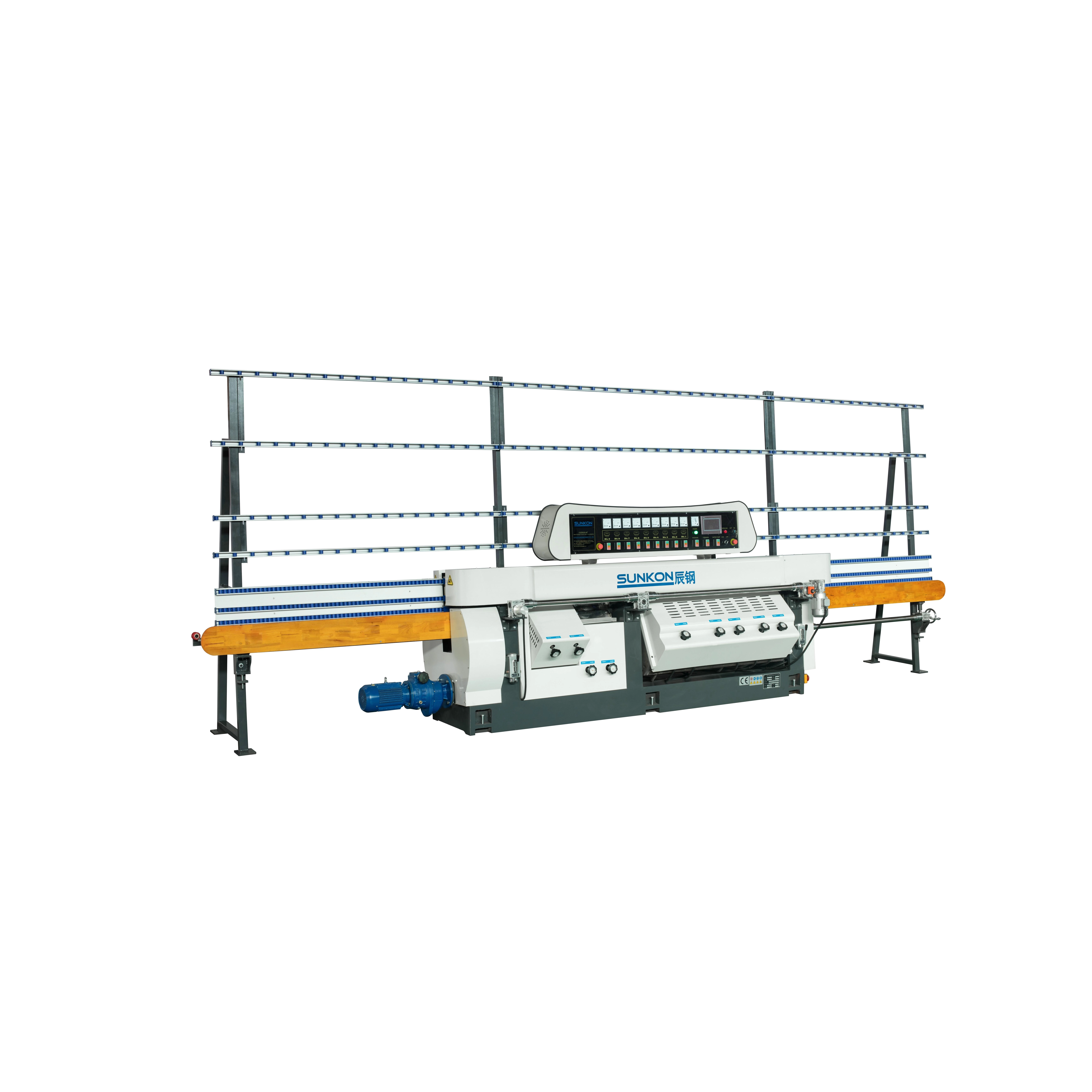 WEZ9325P-45°Glass Mitering Glass Edging Machine with PLC (9 Motors) 