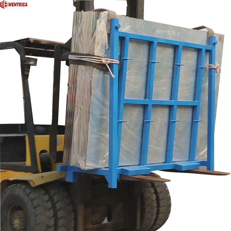 Heavy Duty L Buck Glass Rack with Forklift Pockets And Anti-Slip Rubber for Safe Vertical Storage And Transportation of Glass Sheets